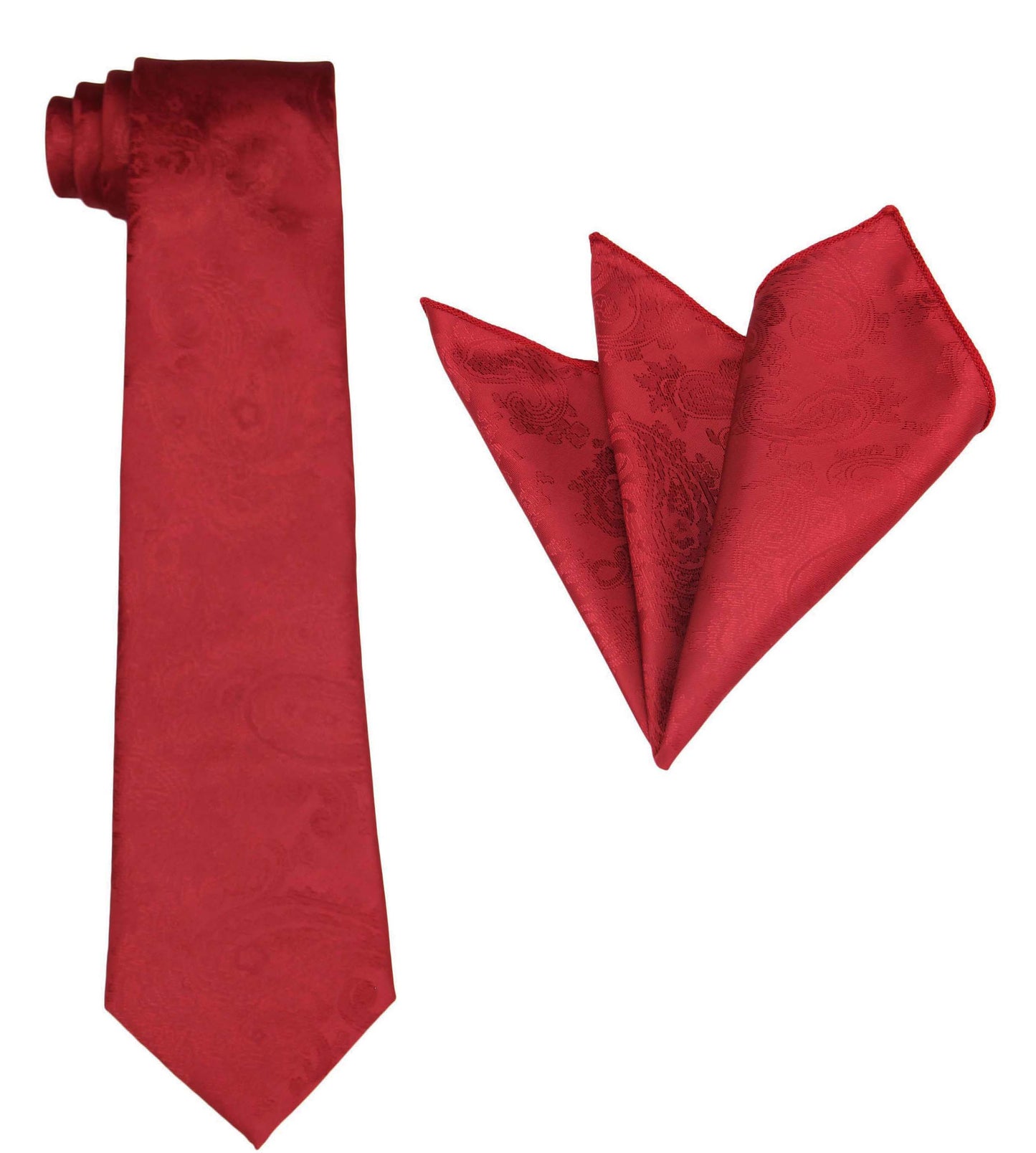 Apple Red Pocket Squares. Wedding Apple Red Paisley Hanky