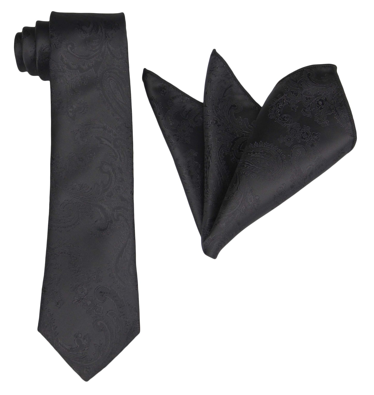 Black Pocket Square. Black Handkerchief. Paisley Pocket Squares.