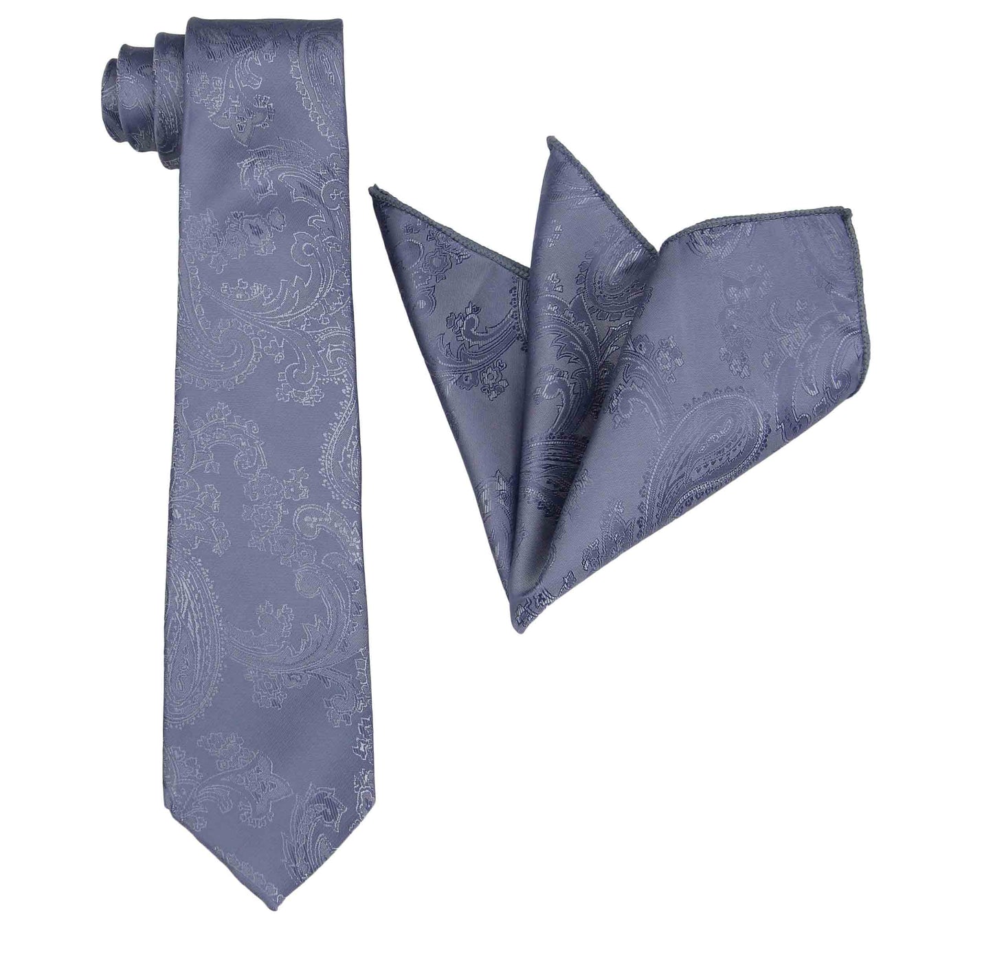 Steel Blue Paisley Pocket Squares