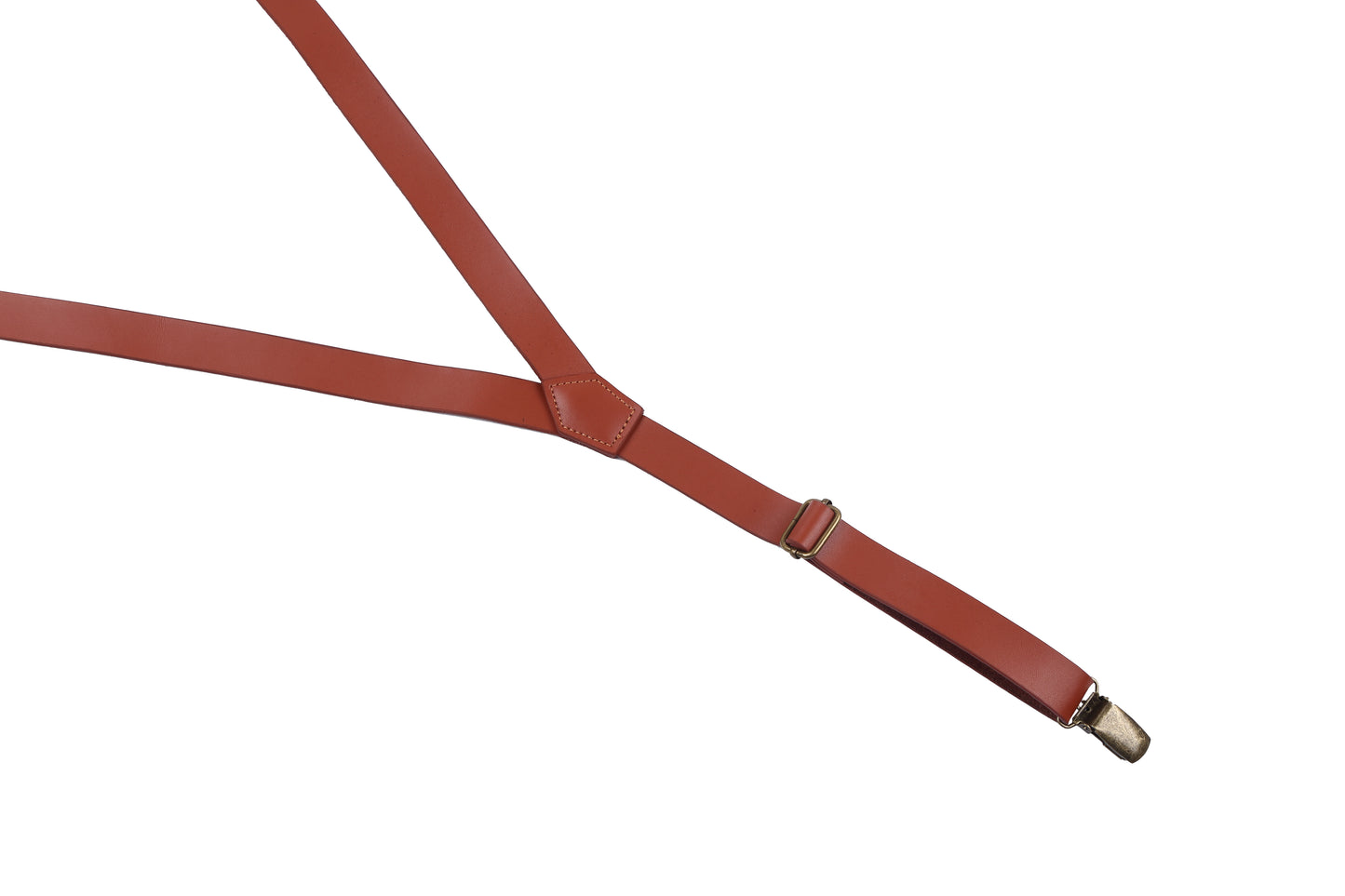 Cinnamon Bow Tie and Brown Leather Suspender Set