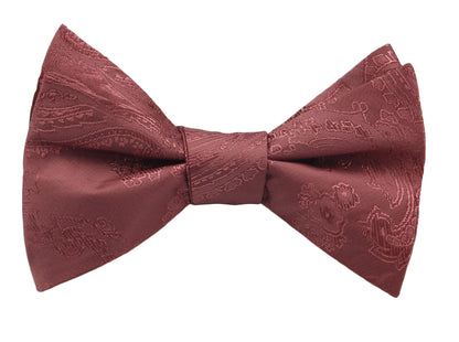 Desert Rose Paisley Bowties. Mens Rosewood Pretied or Self Bowties.Matching Kids Bowtie