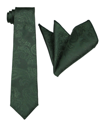 Dark Green Men's Neckties.Dark Green Paisley Ties.Gift For Men