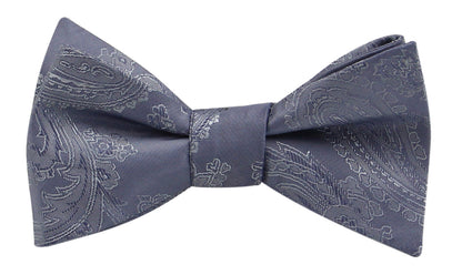 Steel Blue Bow Ties. With Matching Paisley Kids Bowties