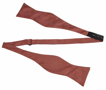 Cinnamon Bow Ties. Mens Cinnamon Wedding Bowties.  Cinnamon Paisley Bow Ties for and Kid - with Matching Pocket Square Option