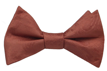 Cinnamon Bow Ties. Mens Cinnamon Wedding Bowties.  Cinnamon Paisley Bow Ties for and Kid - with Matching Pocket Square Option