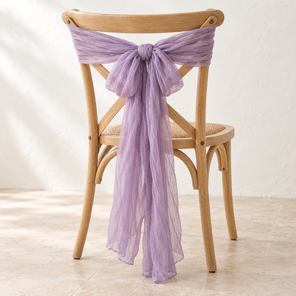 Crinkle Gauze Wedding Chair Drape – 40 × 275 cm