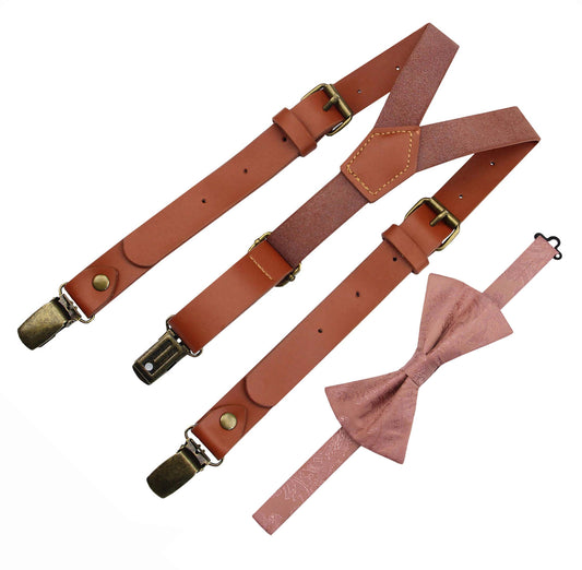 Men's Russet  Leather Suspenders