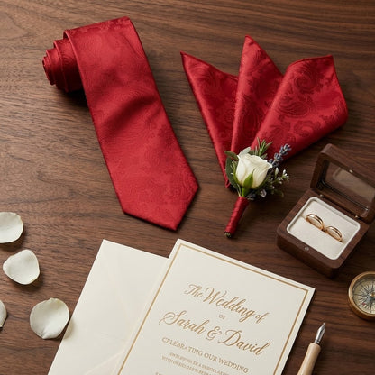Apple Red Tie. Groomsmen Apple Red Neckties. Wedding Ties